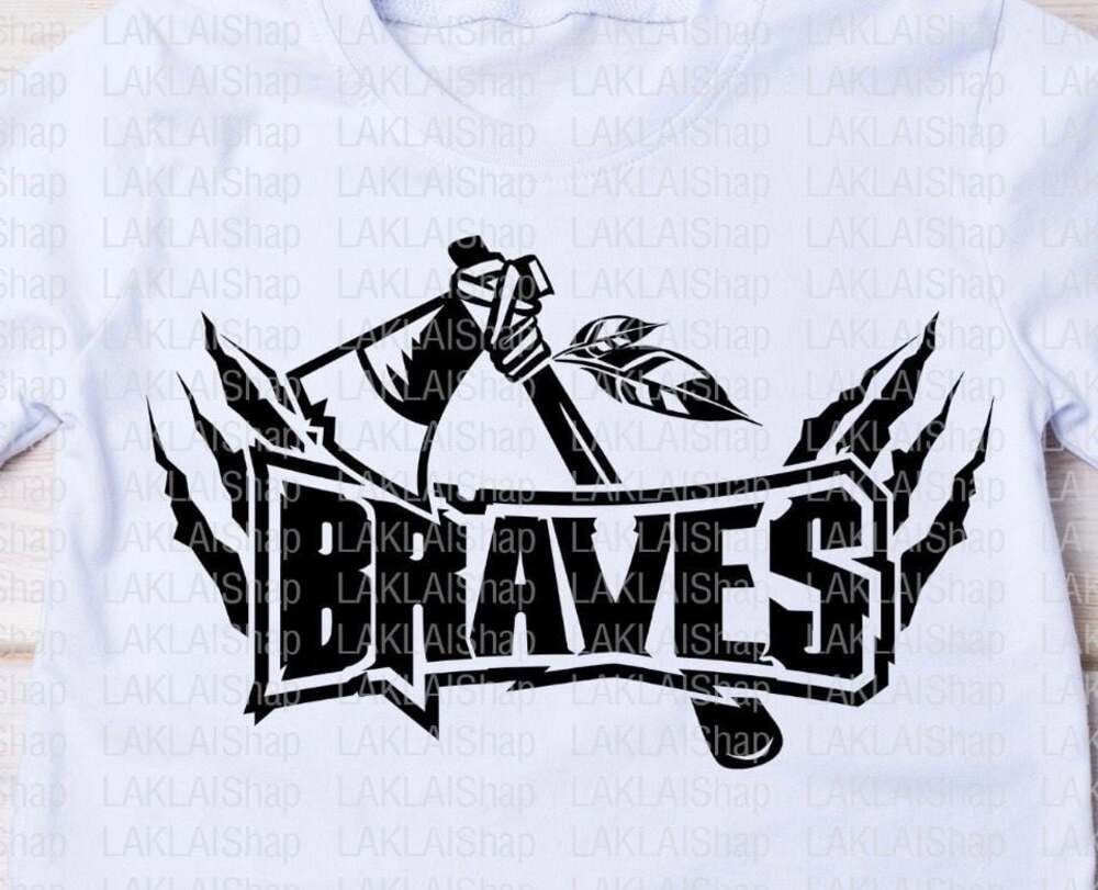 Gildan Softstyle Atlanta Braves Tomahawk Graphic White T-Shirt